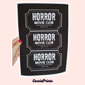 'Horror Movie Club' Movie Ticket A4 Wall Art Print