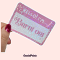'Burnt Out' Name Tag Holographic Sticker