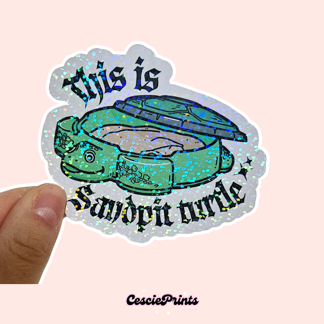 'Sandpit Turtle' Holographic Sticker
