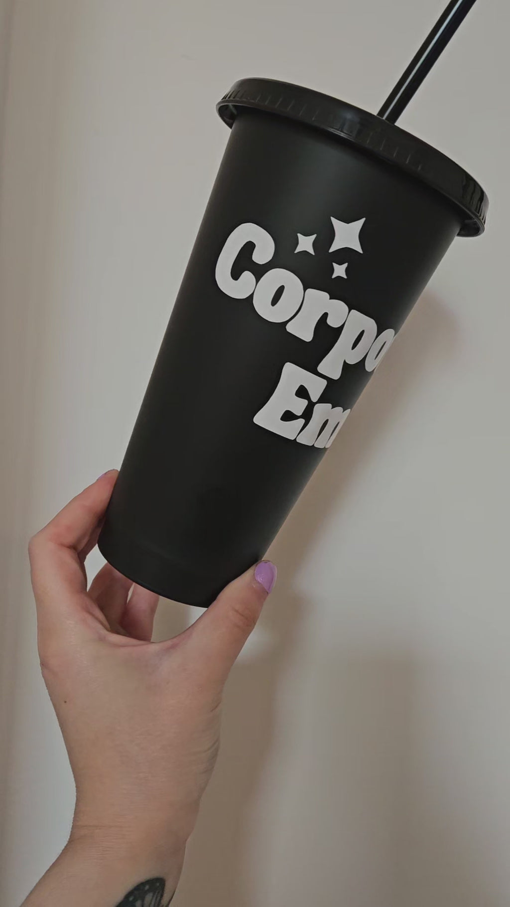 'Corporate Goth'/'Corporate Emo' Black 24oz Cold Cup