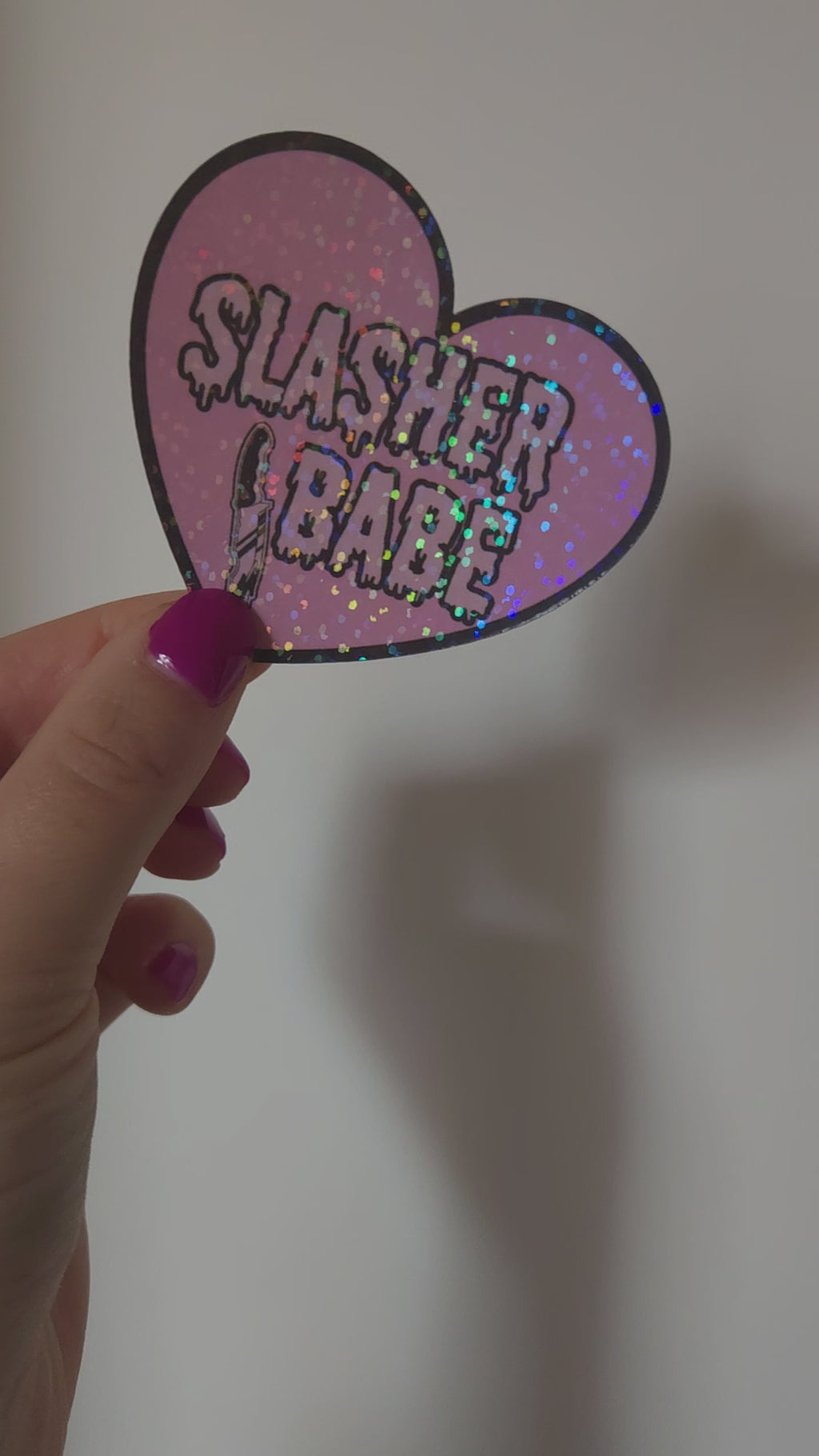 'Slasher Babe' Holographic Sticker