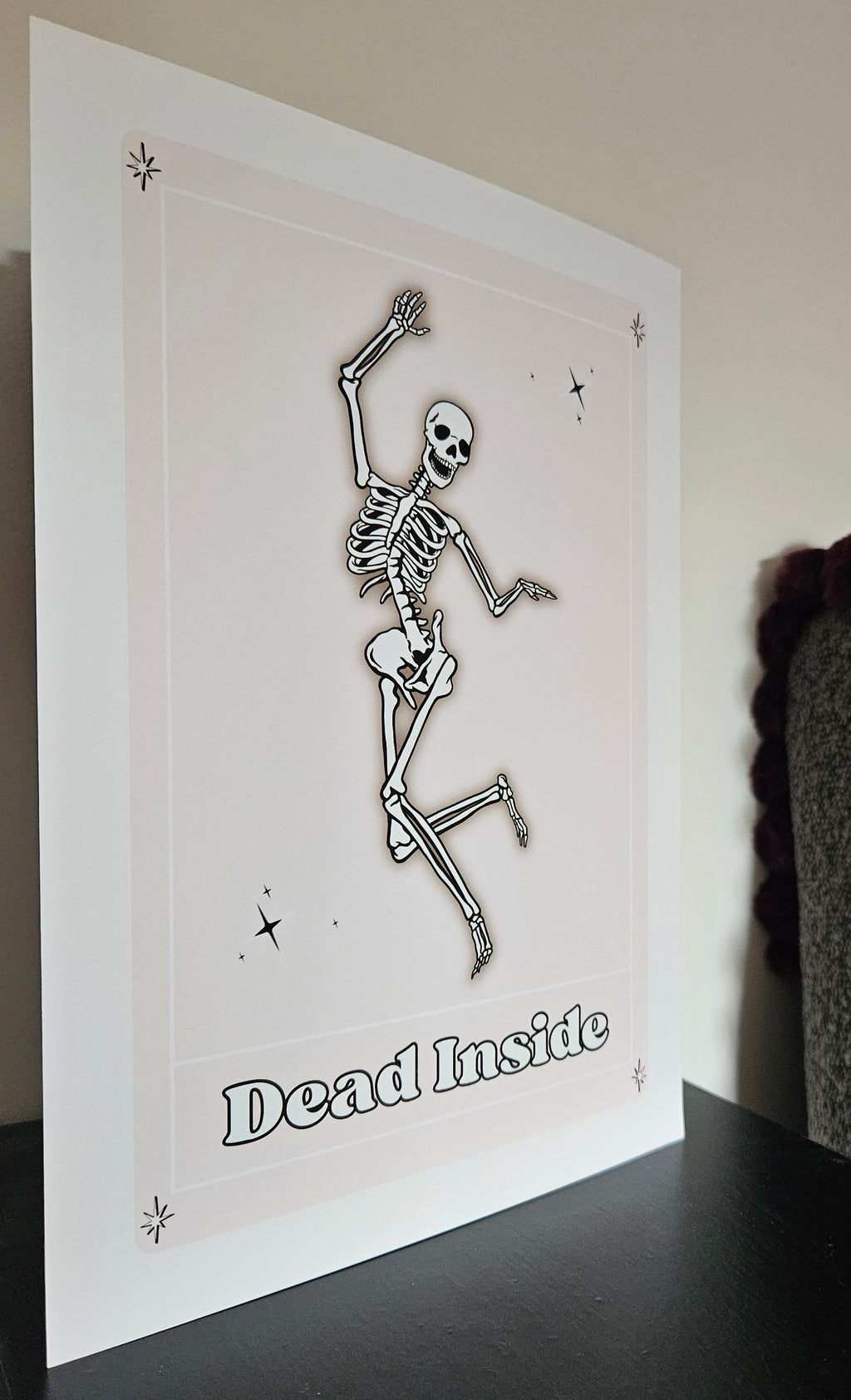 'Dead Inside' Tarot Card A4 Wall Art Print