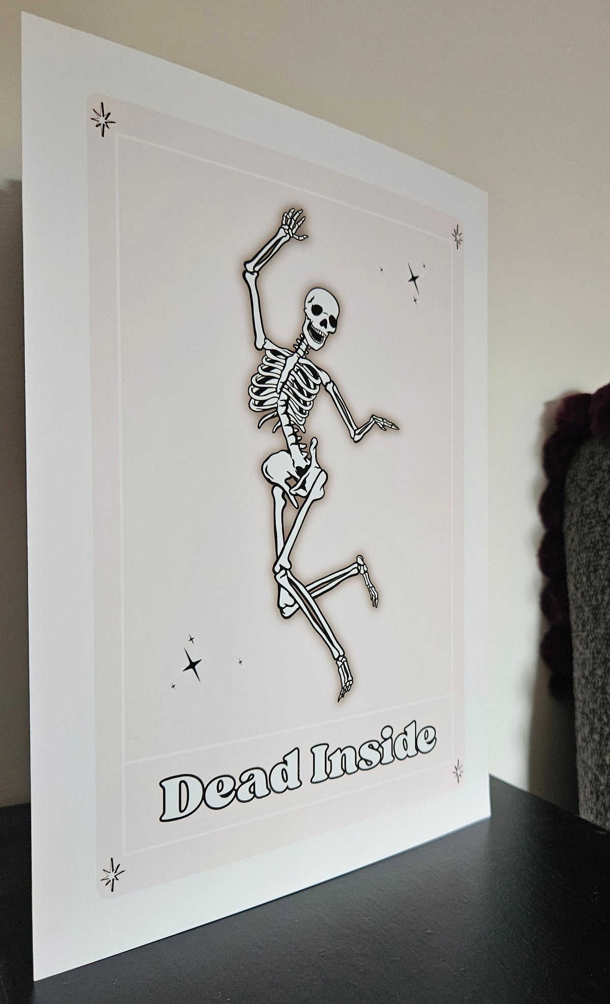 'Dead Inside' Tarot Card A4 Wall Art Print