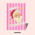 Pink Vintage Santa 'Merry Christmas' Card