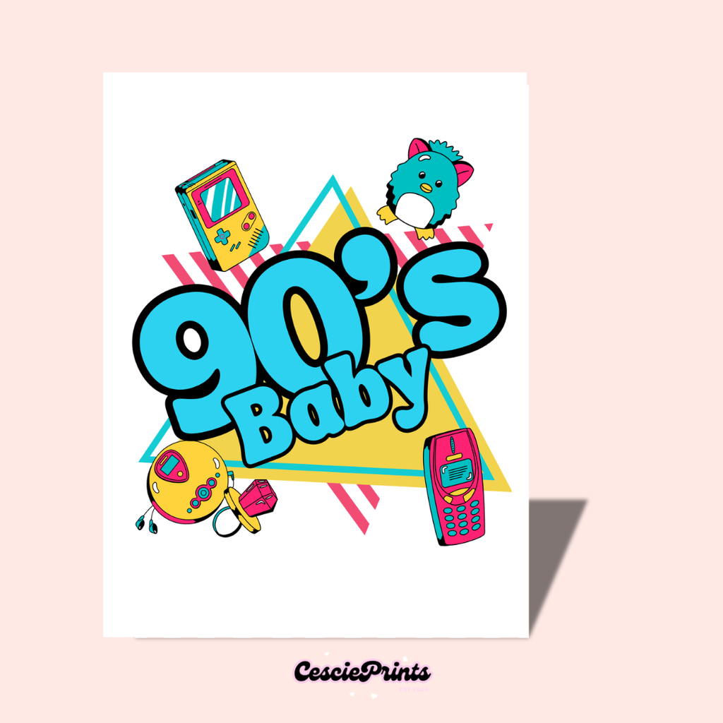 90's Baby Birthday Card