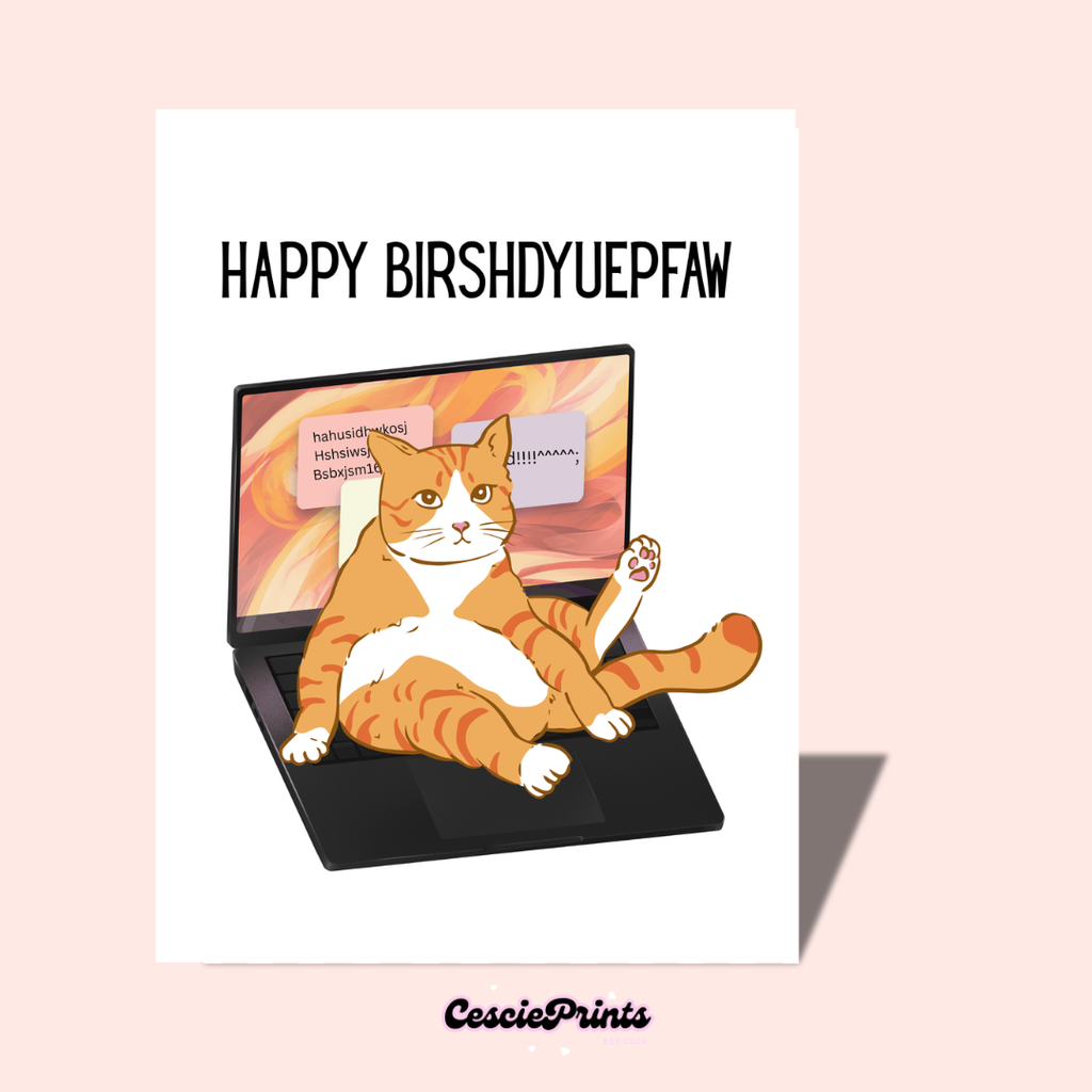Funny Cat Birthday Card