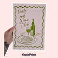 'Pasta and Wine Club' A4 Wall Art Print
