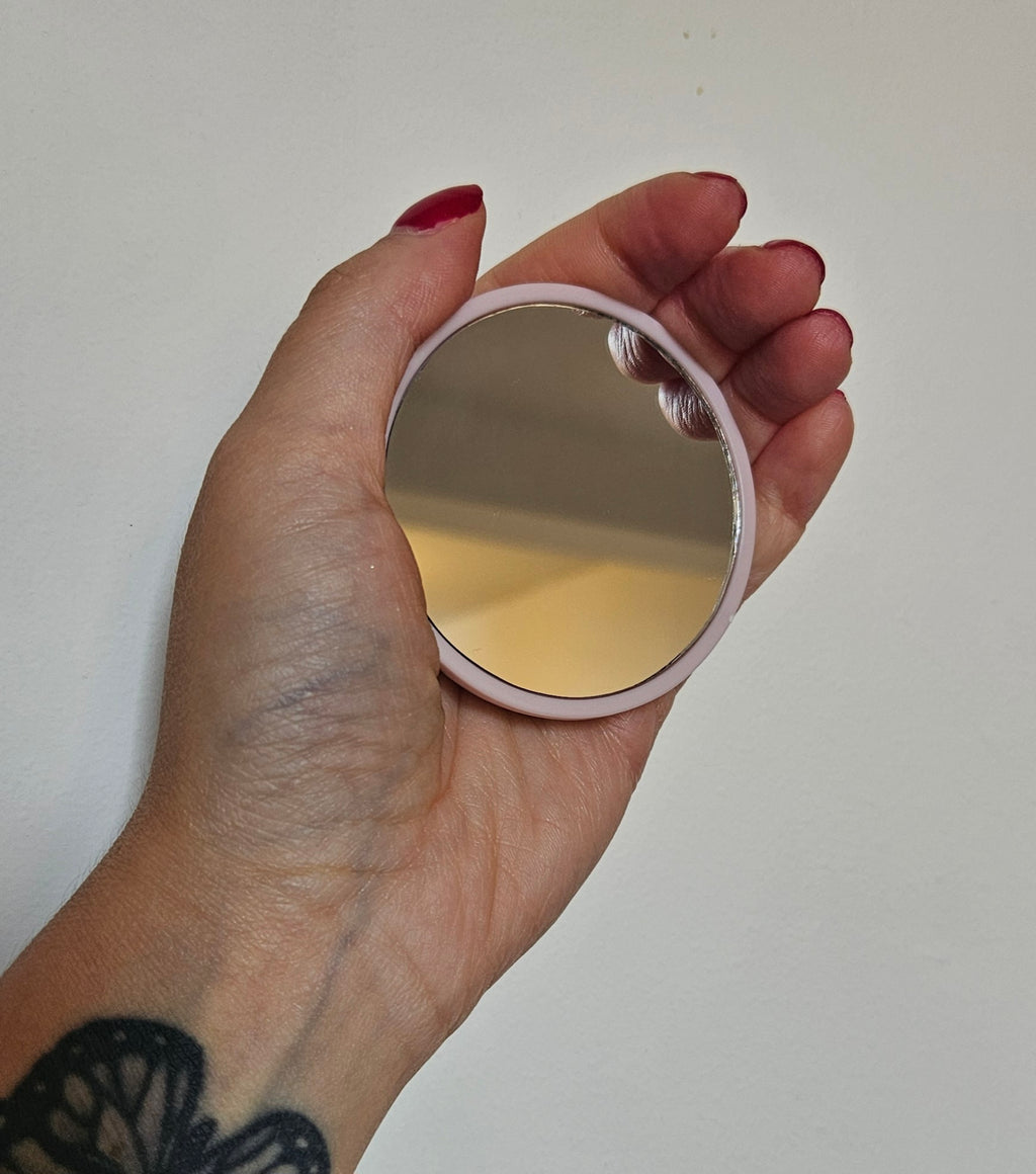 'Dead Pretty' Pink and Black Compact Mirror