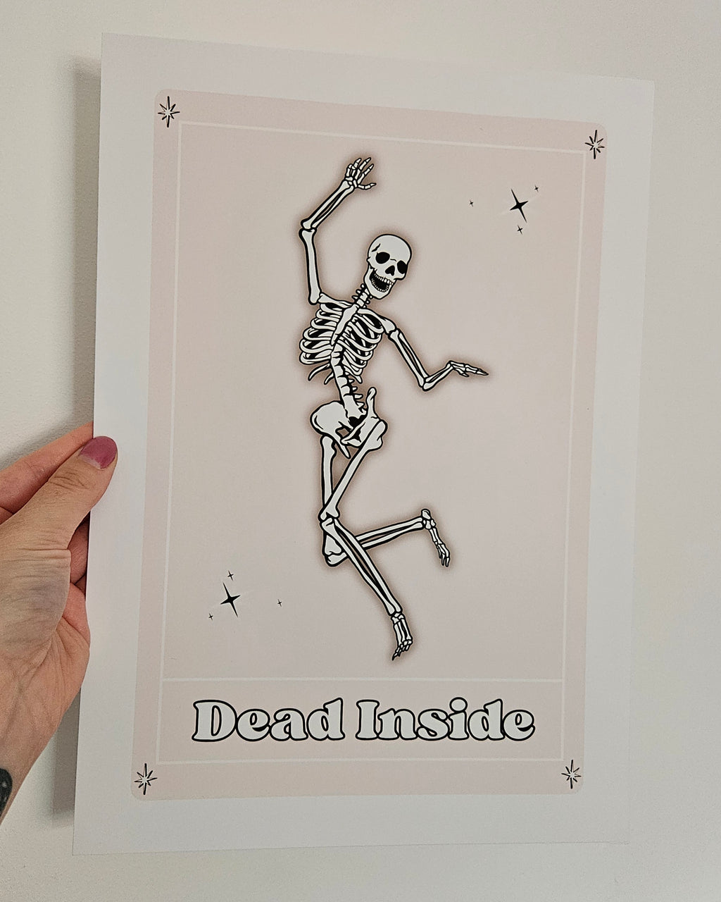 'Dead Inside' Tarot Card A4 Wall Art Print