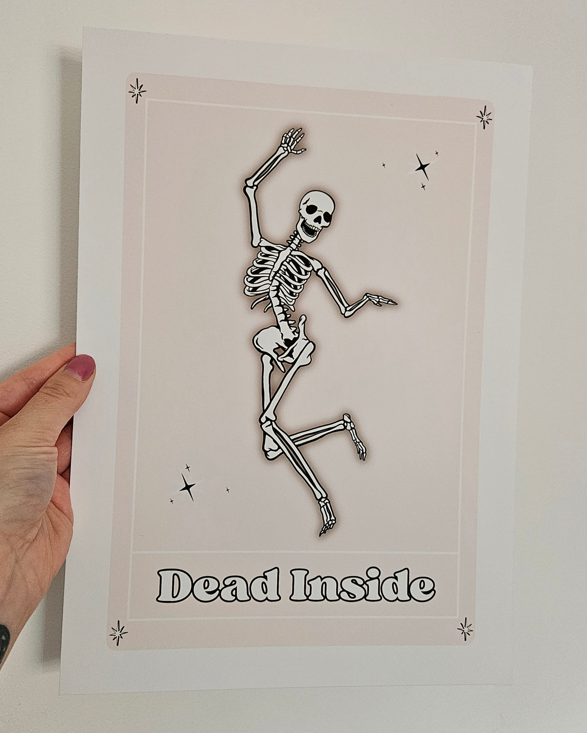 'Dead Inside' Tarot Card A4 Wall Art Print