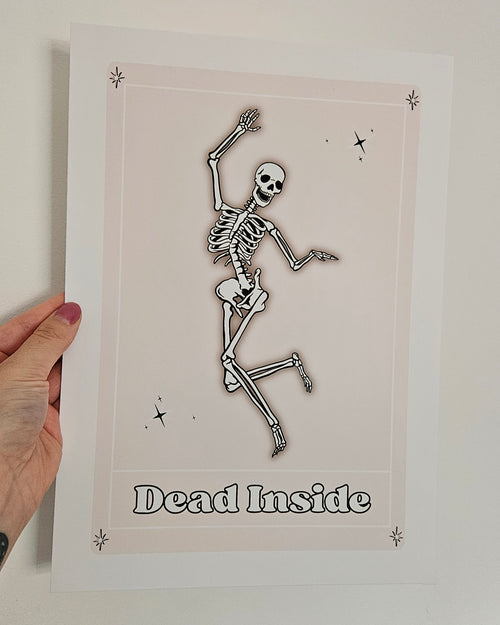 'Dead Inside' Tarot Card A4 Wall Art Print