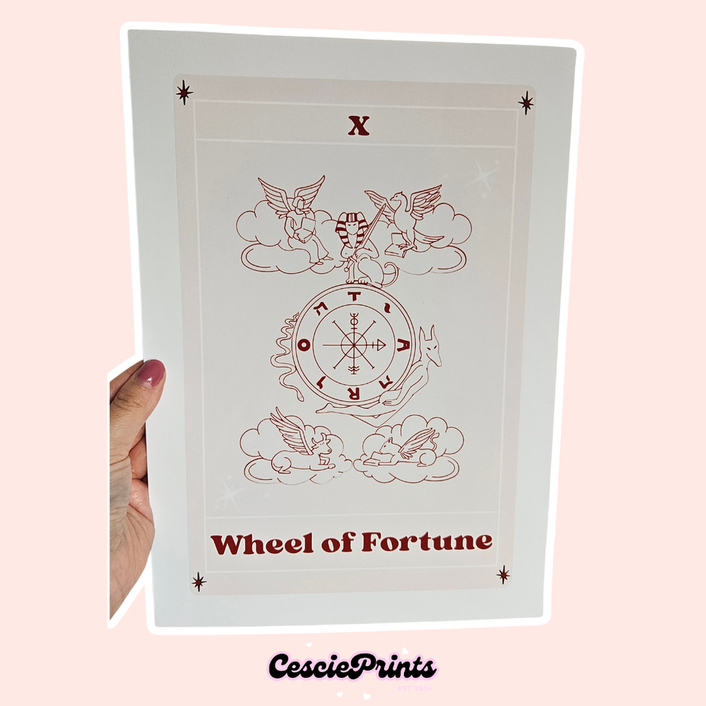 'Wheel of Fortune' Tarot Card A4 Wall Art Print