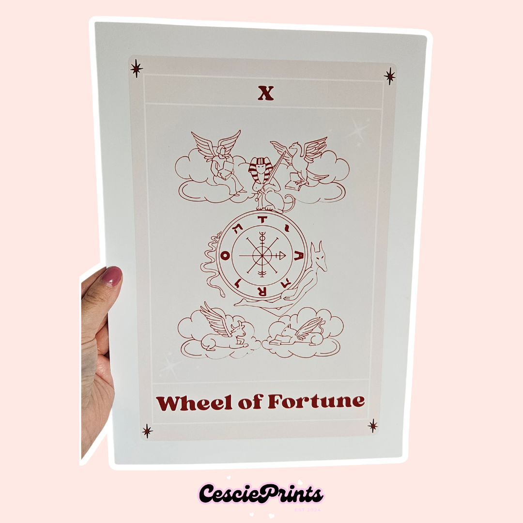'Wheel of Fortune' Tarot Card A4 Wall Art Print