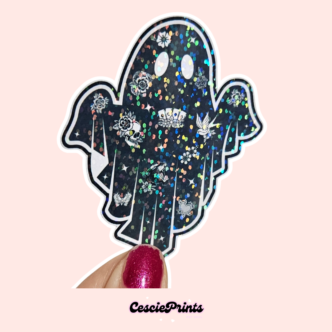 Tatted Ghostie Holographic Sticker