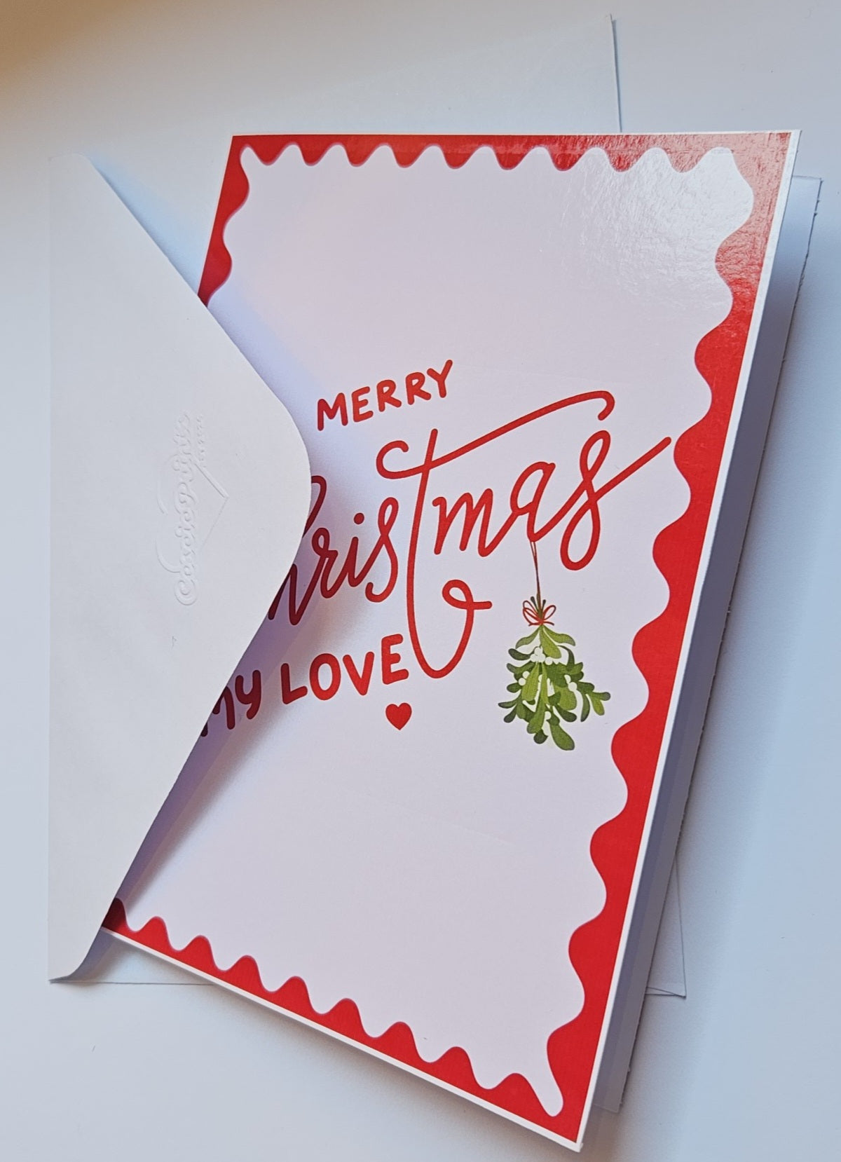 'Merry Christmas My Love' Pink and Red Christmas Card