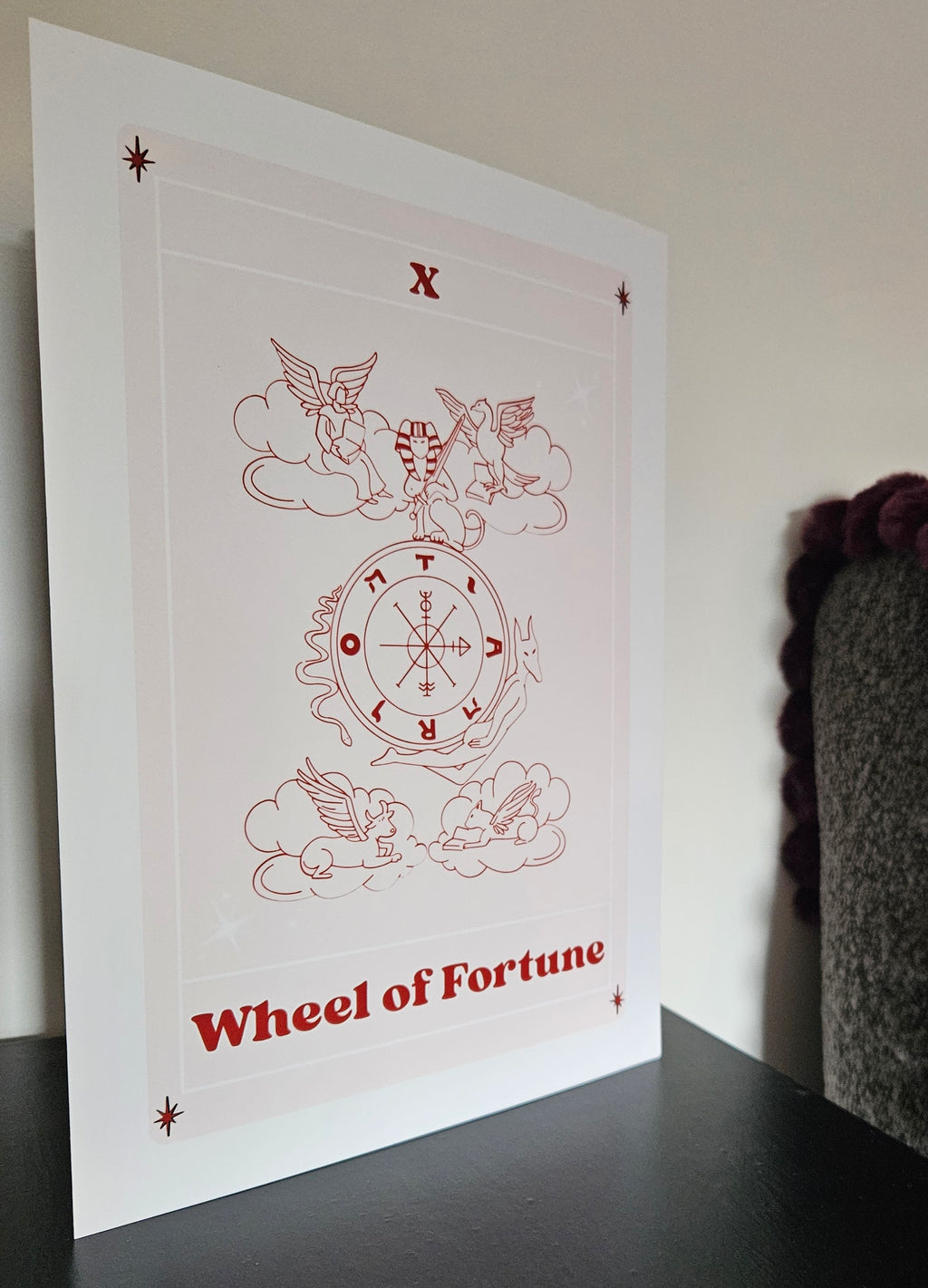 'Wheel of Fortune' Tarot Card A4 Wall Art Print