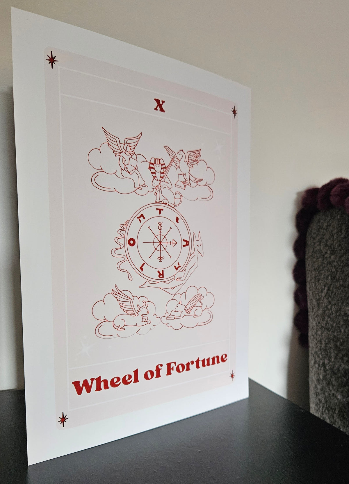'Wheel of Fortune' Tarot Card A4 Wall Art Print