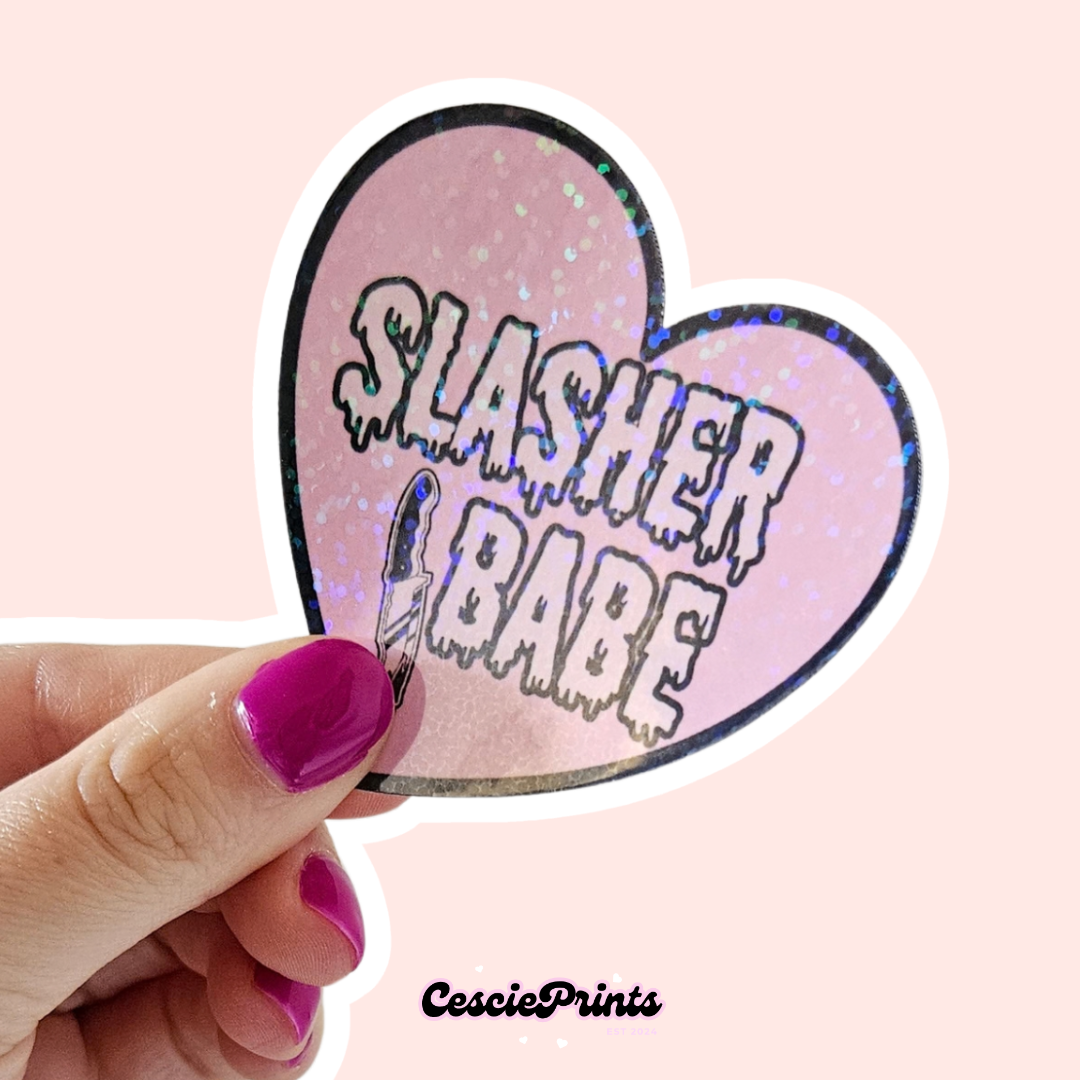 'Slasher Babe' Holographic Sticker