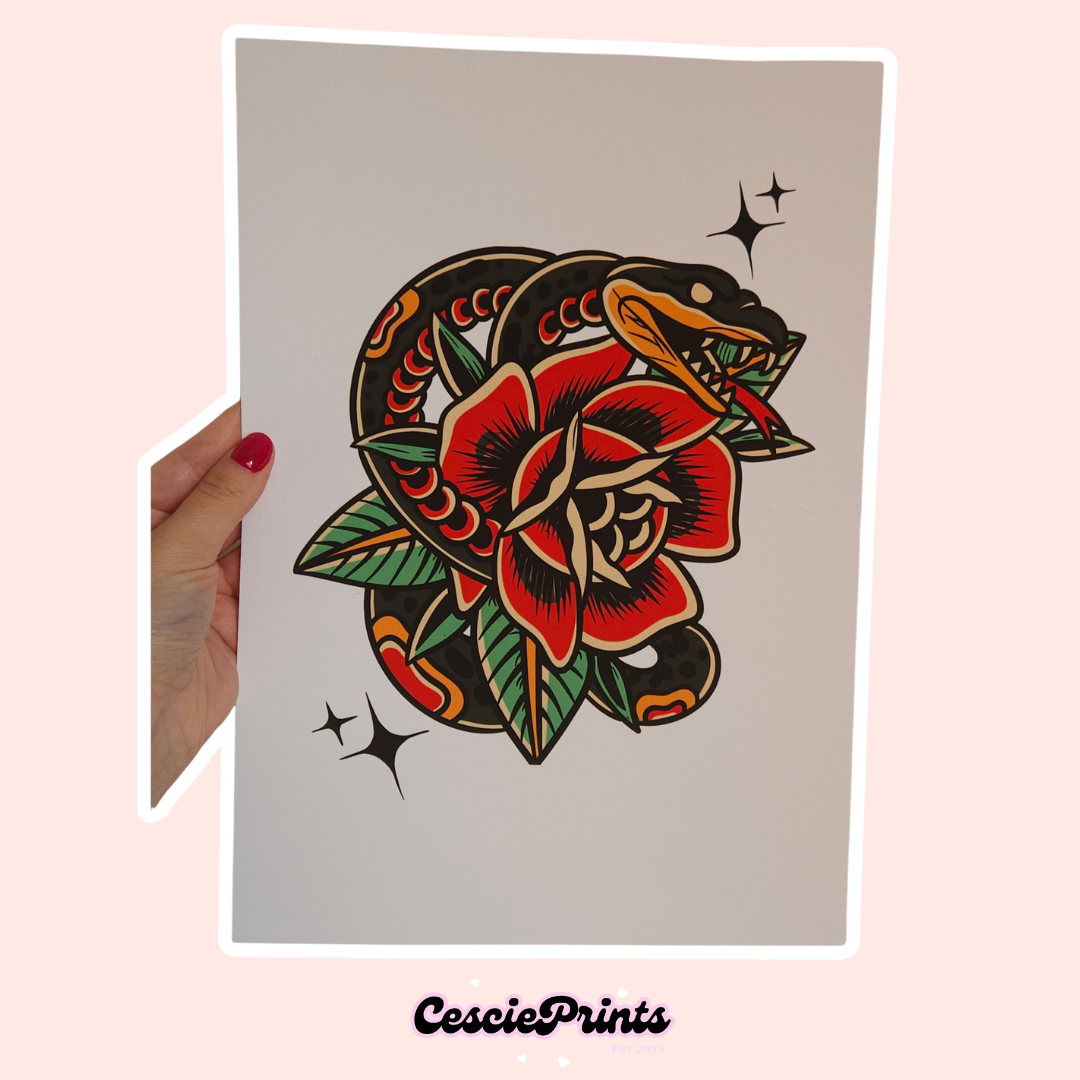 Set of 3 Tattoo A4 Wall Art Prints