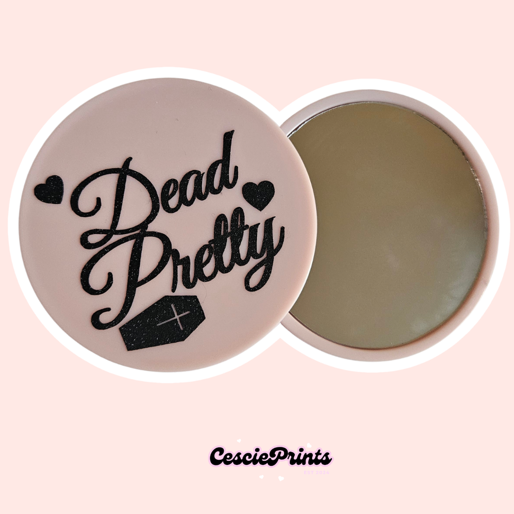 'Dead Pretty' Pink and Black Compact Mirror