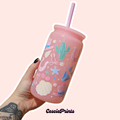 Pink Cowgirl Summer Vibes Libbey Can Tumbler, 16oz with Straw and Lid