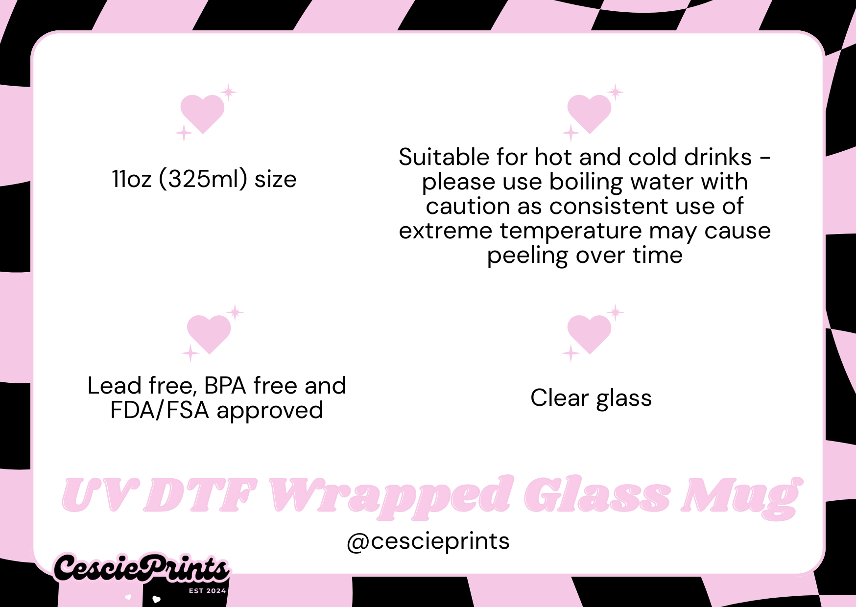 'Corporate Emo' Glass Mug, White Lettering and Stars
