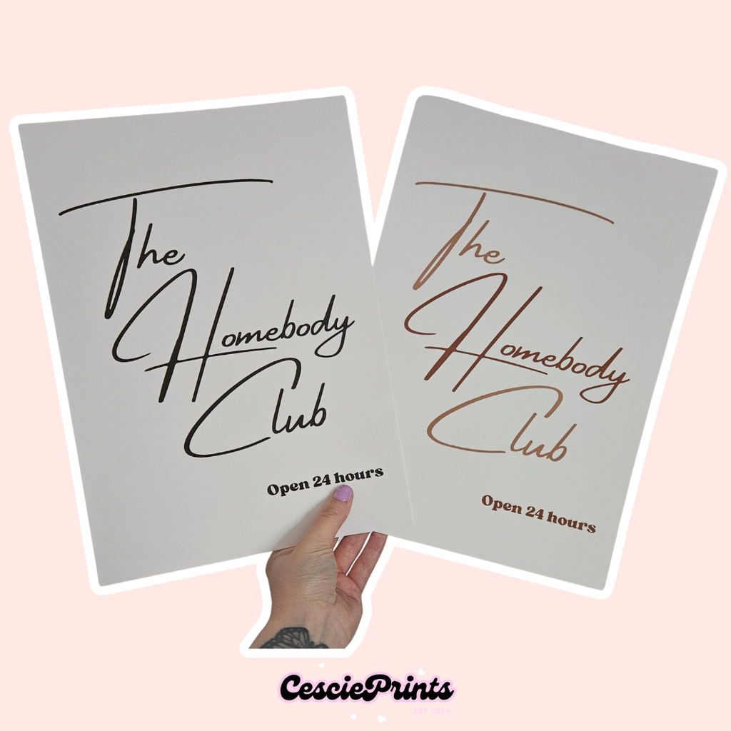 'The Homebody Club' Minimalist A4 Wall Art Print