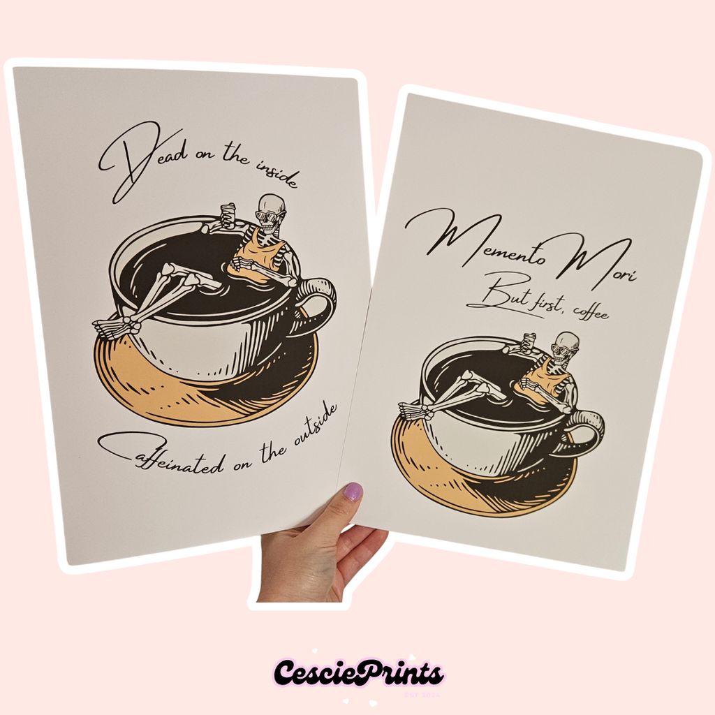 Skeleton Coffee A4 Wall Art Print