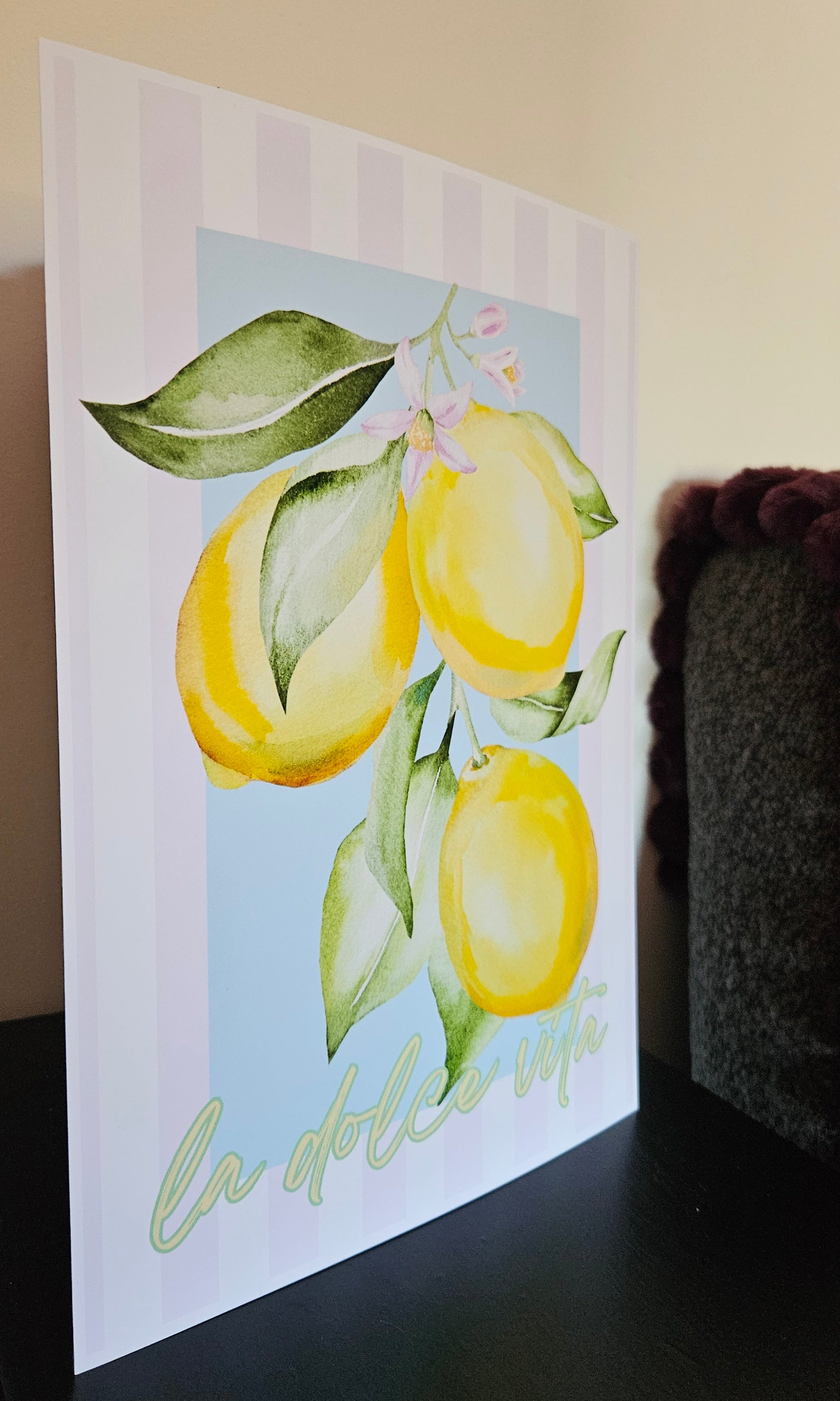 'La Dolce Vita' Lemon A4 Wall Art Print