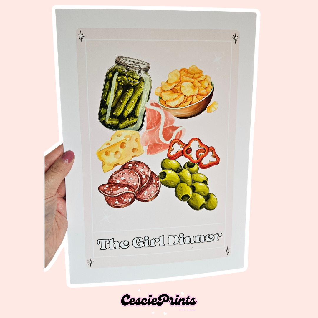 'The Girl Dinner' Tarot Card Wall Art Print