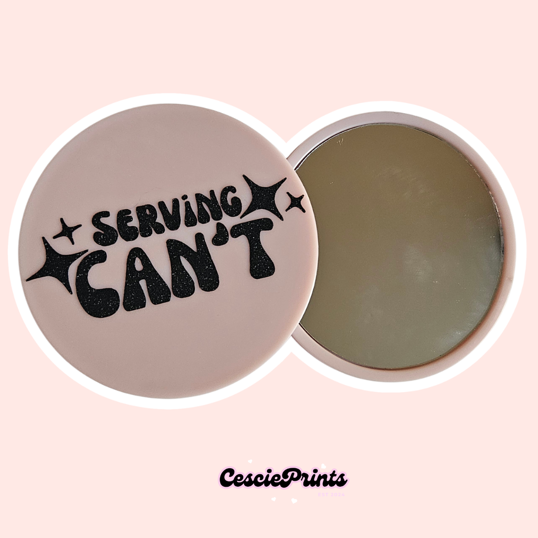 'Serving Can't' Pink and Black Compact Mirror
