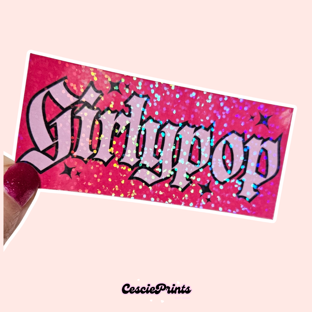 'Girlypop' Holographic Sticker
