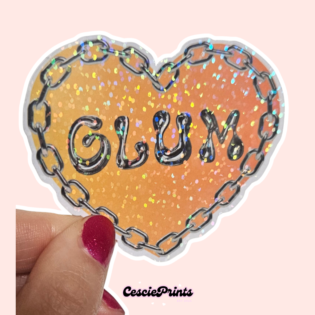 'Glum' Holographic Sticker