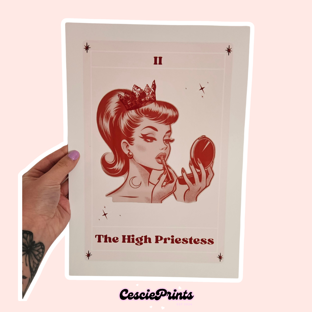 'The High Priestess' Tarot Card A4 Wall Art Print