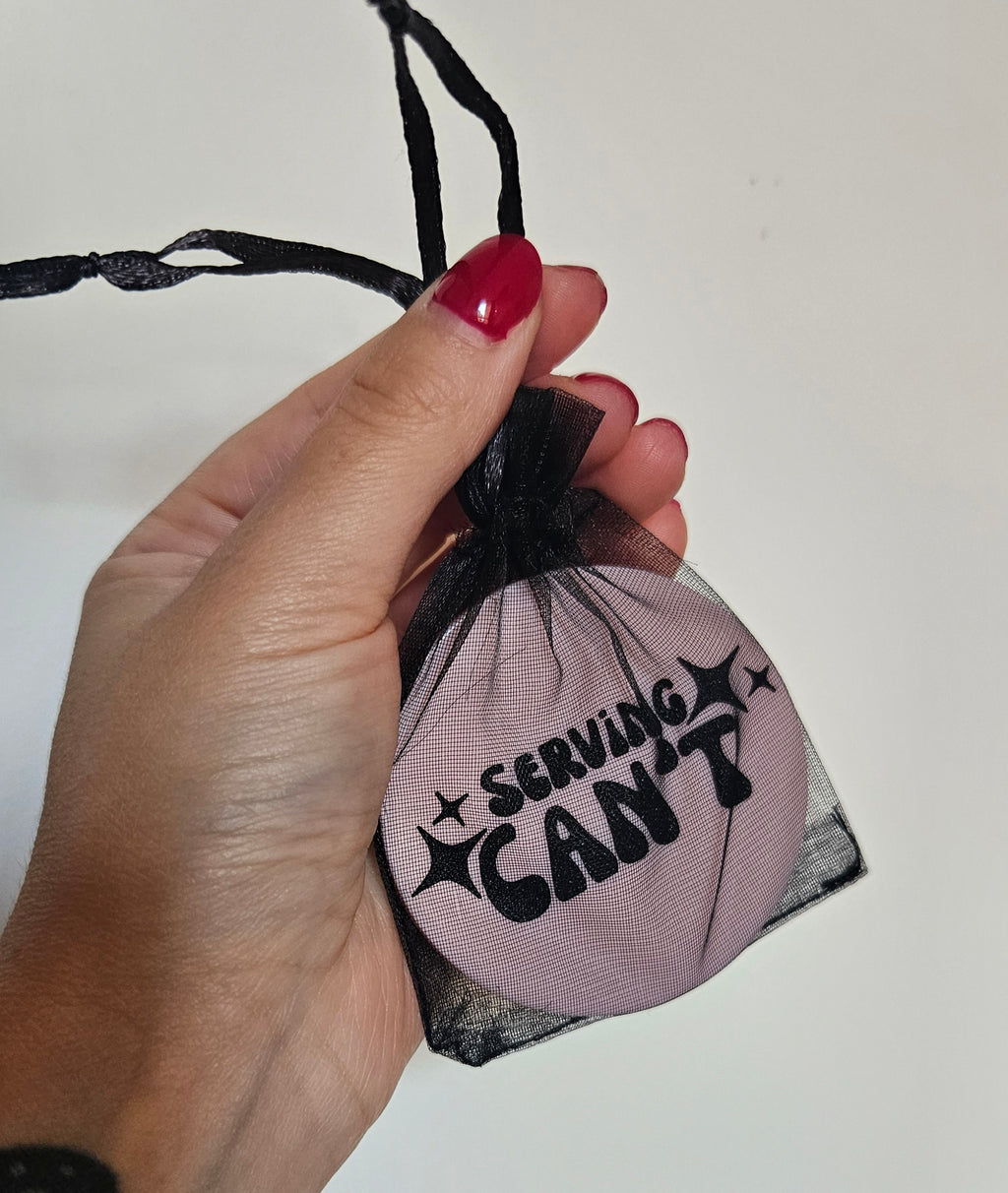 'Serving Can't' Pink and Black Compact Mirror