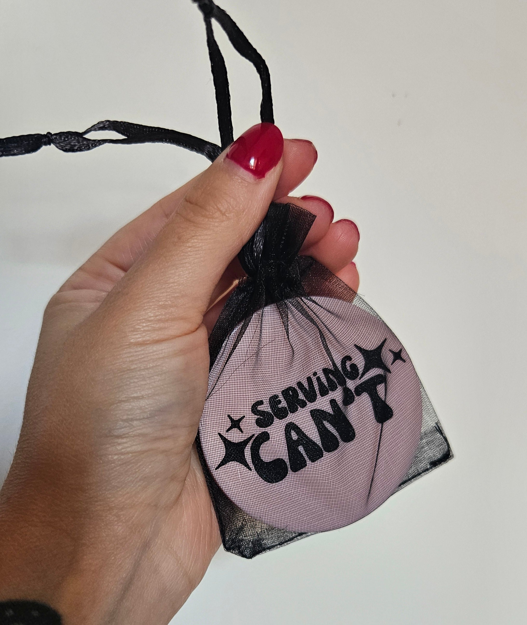 'Serving Can't' Pink and Black Compact Mirror