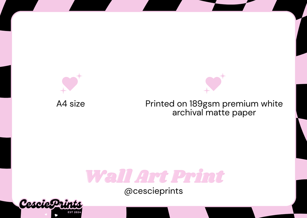 'Blegh' Leopard Print Heart Pink A4 Wall Art Print