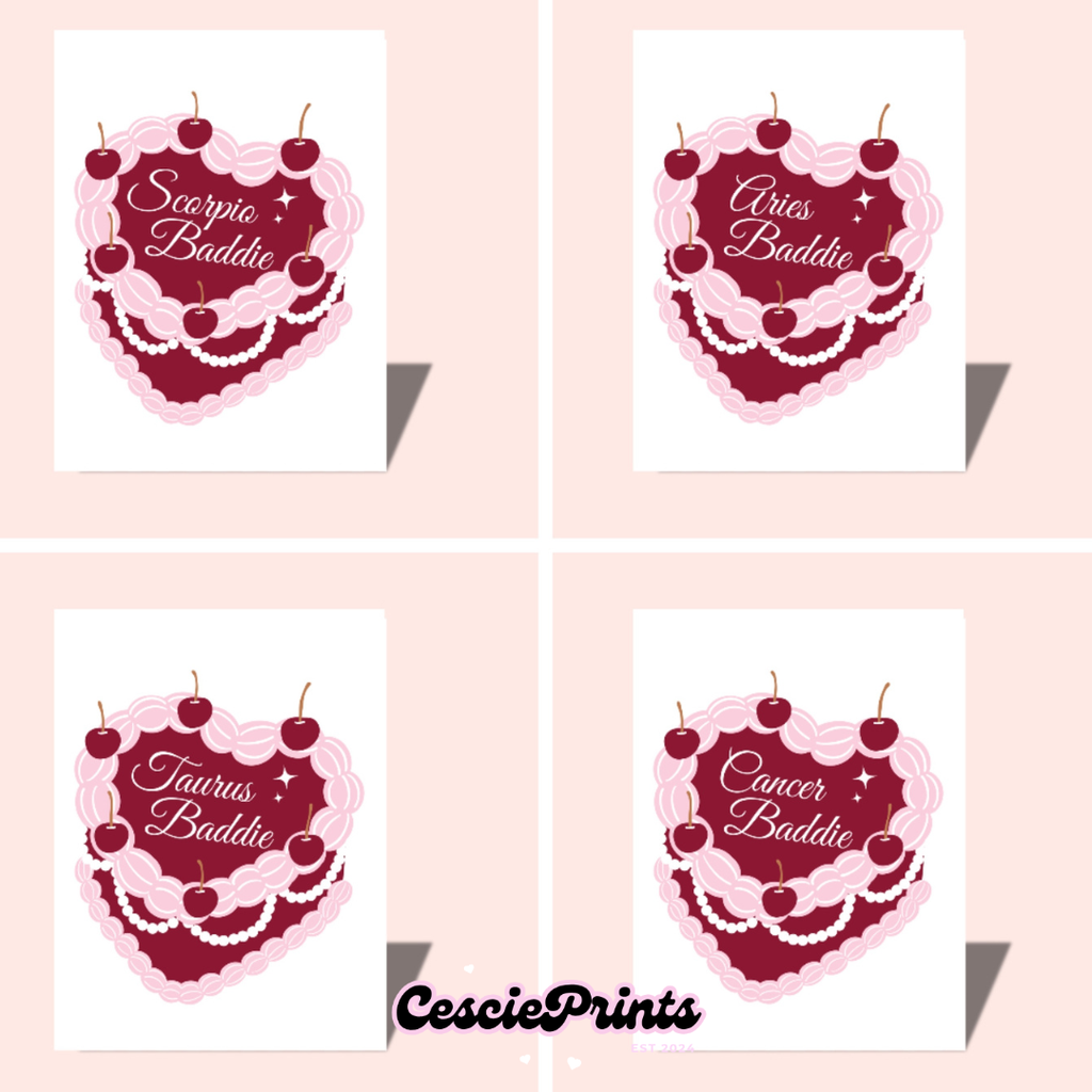 Star Sign Baddie Birthday Card