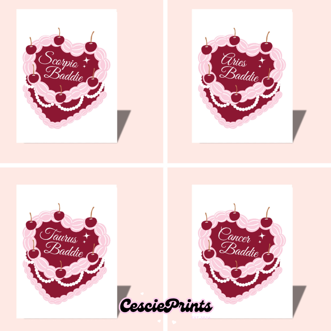 Star Sign Baddie Birthday Card