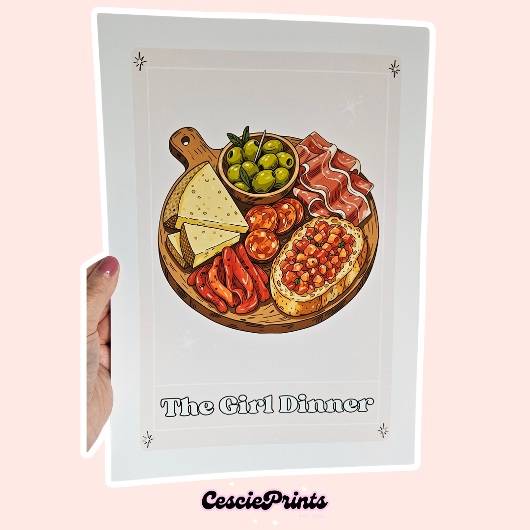 'The Girl Dinner' Tarot Card Wall Art Print