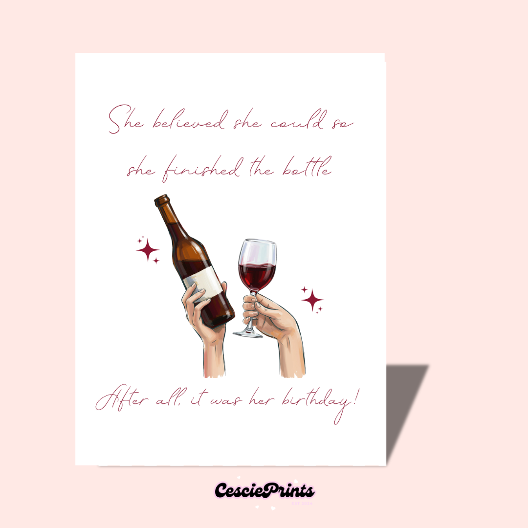 She Believed She Could Birthday Card